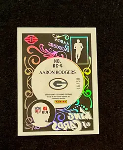 2021 PANINI ILLUSIONS AARON RODGERS KING OF CARDS BLACK SP #’d 16/50! 🧀 - Image 4