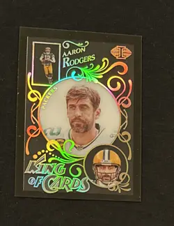 2021 PANINI ILLUSIONS AARON RODGERS KING OF CARDS BLACK SP #’d 16/50! 🧀 - Image 5