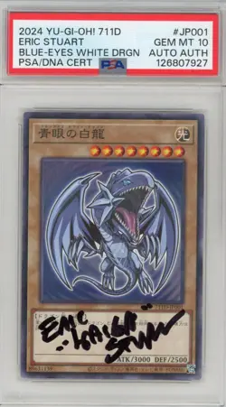 PSA GEM MINT 10 Signed Eric Stuart Blue Eyes White Dragon (JPN) (711D-JP001) - Image 1