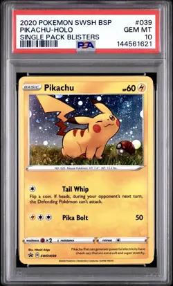 PSA 10 - Pikachu Black Star Promo - Blister Packs #039 - Perfect Swirl Spot - Image 1