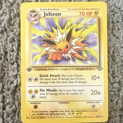 Pokemon Jolteon 1st Edition Base Set 1999 Card Lot 2x English #20/64 - Image 3