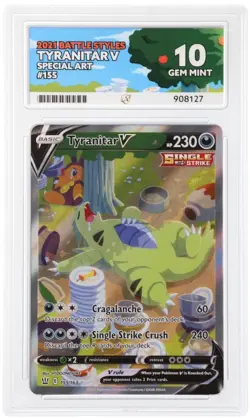 ACE 10 Tyranitar V 155/163 Battle Styles Alt Art Holo Pokemon Card - Gem Mint - Image 1