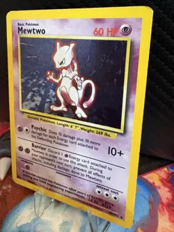 Mewtwo 10/102 Base Set Holo Rare Pokemon Card MP WOTC 1999 Unlimited - Image 2