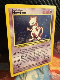 Mewtwo 10/102 Base Set Holo Rare Pokemon Card MP WOTC 1999 Unlimited - Image 3