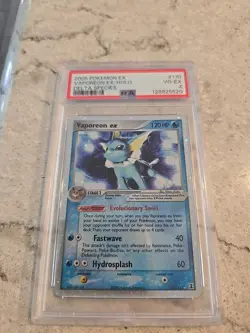 2005 Pokemon EX Vaporeon EX-Holo Delta Species Card #110 PSA 4 VG-EX - Image 1