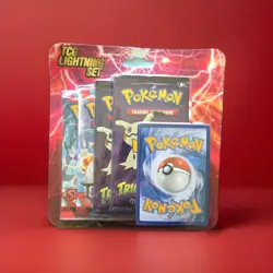 Konami Pokemon TCG Lightning Set Booster 3 Packs 1 Bonus Card Coin - 307386 97712544540 - Image 1
