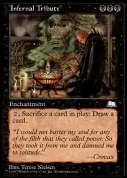 MTG Infernal Tribute, Weatherlight, Heavily Played, English - Image 1
