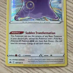 Ditto 107/159 Holo Rare Crown Zenith Pokemon Holo Near Mint - Image 3