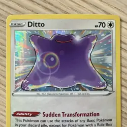 Ditto 107/159 Holo Rare Crown Zenith Pokemon Holo Near Mint - Image 4