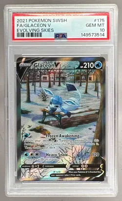 2021 Pokemon Sword & Shield Evolving Skies 175 Glaceon V PSA 10 149573514 - Image 1