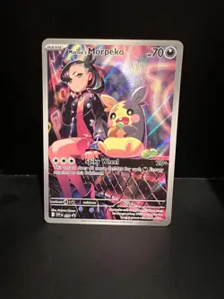 Pokemon Marnie's Morpeko 206 Scarlet & Violet Promo Full Art Holo Spiky Wheel - Image 1
