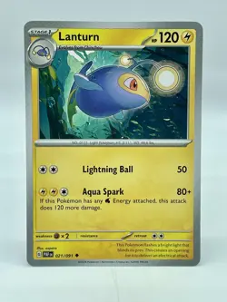 Lanturn 021/091 Uncommon S&V: Paldean Fates Non-Holo Pokemon TCG Mint Unplayed - Image 1
