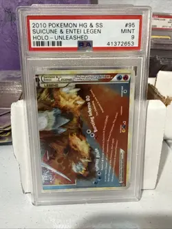 Pokemon Suicune & Entei Legend Bottom Unleashed Holo Rare #95 PSA 9 Mint - Image 1