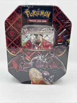 NEW Pokemon Scarlet & Violet Paldean Fates Charizard EX Tin - 4 Pack - SEALED - Image 1