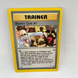 Blaine's Quiz #1 97/132 Rare Gym Heroes Pokemon Unlimited Heavily Played - Image 1