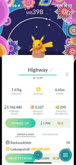 Pokemon Go Shiny Pikachu Saree Mit Hintergrund/ With Background - Image 1
