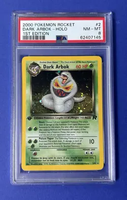 2000 Pokemon Rocket Dark Arbok - Holo 1st Edition #2 PSA 8 NM-MT - Image 1