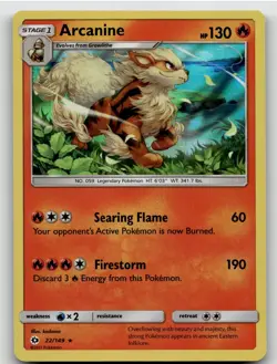 ARCANINE 22/149 HOLO RARE SM BASE SET POKEMON NEAR MINT - Image 1