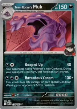 124/182 TEAM ROCKET'S MUK REVERSE HOLO DESTINED RIVALS POKEMON CARD - Image 1