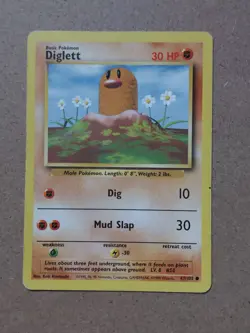 Diglett 47/102 Base set Pokemon Card NM - Image 1