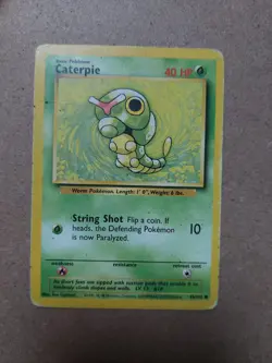 Caterpie 45/102 Base set Pokemon Card - Image 1