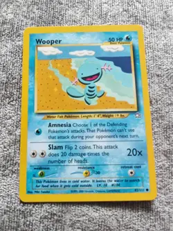 Pokemon TCG Neo Genesis Wooper #82/111 Common Card in LP Condition WOTC Vintage - Image 1