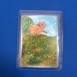 Vulpix Hand-painted Custom Full Art Pokemon Card - Image 1