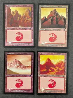 MTG X4 FOIL Mountain Montagne EN FR NM EX Masque de Mercadia - Image 1