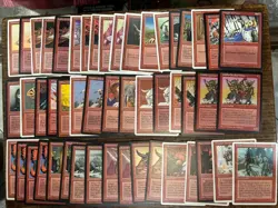 Lotto Magic The Gathering Vintage Rosso 70 carte + 23 terre - Image 1