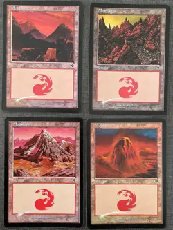 MTG X4 FOIL - Mountain - Montagne Invasion - 343 / 350 EX - Image 1