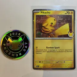 Pokemon TCG Pikachu 051/162 Cosmos Holo 30th Anniversary + Coin Shilling - Image 1