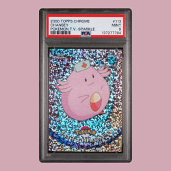 Topps Chrome Pokemon TV Chansey Sparkle #113 PSA 9 pop 5 - Image 1