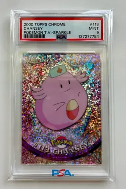 Topps Chrome Pokemon TV Chansey Sparkle #113 PSA 9 pop 5 - Image 2