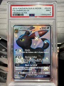 Pokemon Umbreon GX SV69/SV94 Hidden Fates Shiny Vault PSA 9 Full Art Holo - Image 1