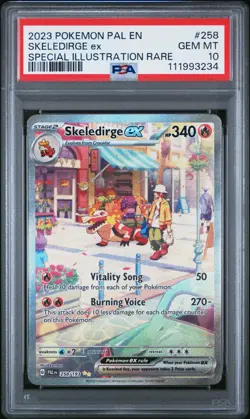 2023 POKEMON PALDEA EVOLVED SKELEDIRGE EX SPECIAL ILLUSTRATION RARE 258 PSA 10 - Image 1