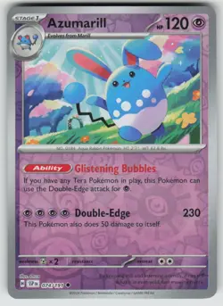 Azumarill 074/191 Uncommon Surging Sparks Pokemon Reverse Holo Near Mint - Image 1