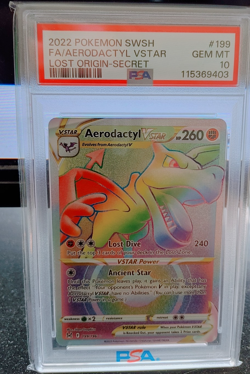 Pokemon Lost Origin Aerodactyl VStar 199/196 Secret Rare Rainbow Holo - Image 1