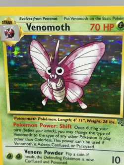 Pokemon TCG Venomoth Jungle 13/64 Holo Unlimited Holo Rare LP + - Image 3