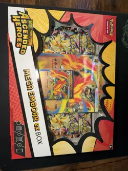 Pokemon Ascended Heroes Mega Emboar EX Box Sealed New Fast Shipping - Image 1