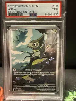 Pokemon Axew 145/086 SV: Black Bolt Illustration Rare Holo English PSA 9 (2025) - Image 1