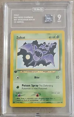Pokemon Zubat 59/64 Neo Revelation 1st Edition TAG 9 Regular Common 2001 EN - Image 1