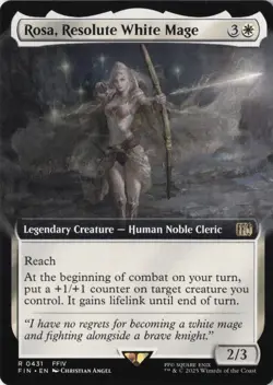 Rosa, Resolute White Mage (Extended Art) Final Fantasy Regular - NM #431 MTG FIN - Image 1