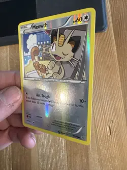 Pokemon Card Meowth Ancient Origin Reverse Holo 61/98 Mirror Holo Error LP - Image 3