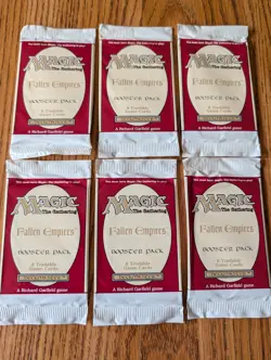 MAGIC THE GATHERING Lot of Six (6) FALLEN EMPIRES Factory Sealed Booster Packs - Image 1