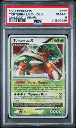 POKEMON DIAMOND & PEARL TORTERRA LV X #122 ULTRA RARE PSA 8 NM #111507698 - Image 1