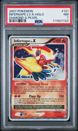 POKEMON DIAMOND & PEARL INFERNAPE LV X #121 ULTRA RARE PSA 7 NM #111507723 - Image 1