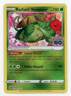 Radiant Venusaur - Pokemon 2022 Pokemon Go #4 MINT - Image 1