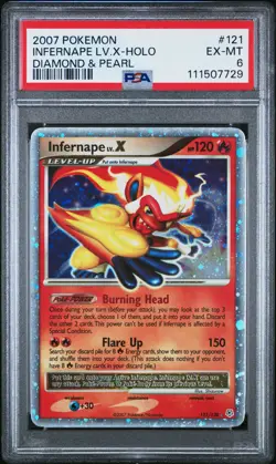 POKEMON DIAMOND & PEARL INFERNAPE LV X #121 ULTRA RARE PSA 6 EX #111507729 - Image 1