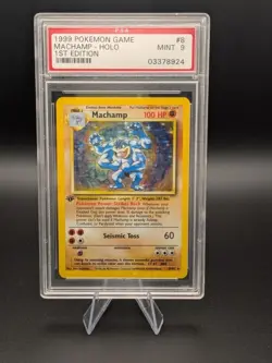 1999 POKEMON BASE SET 1ST EDITION #8 MACHAMP-HOLO PSA 9 MINT - Image 1