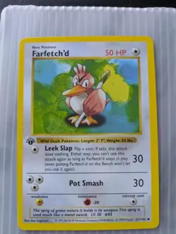 Pokemon Farfetch'd 27/102 First Edition Shadowless - Image 1